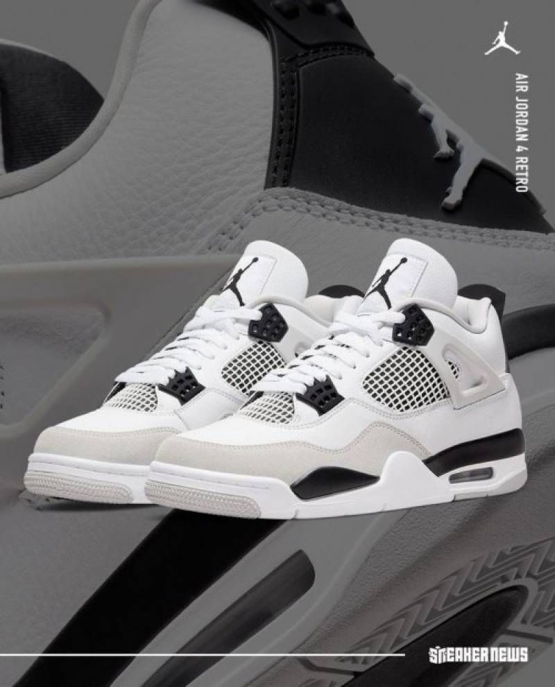 Air Jordan Retro 4 Military Black For Mens Semi UA