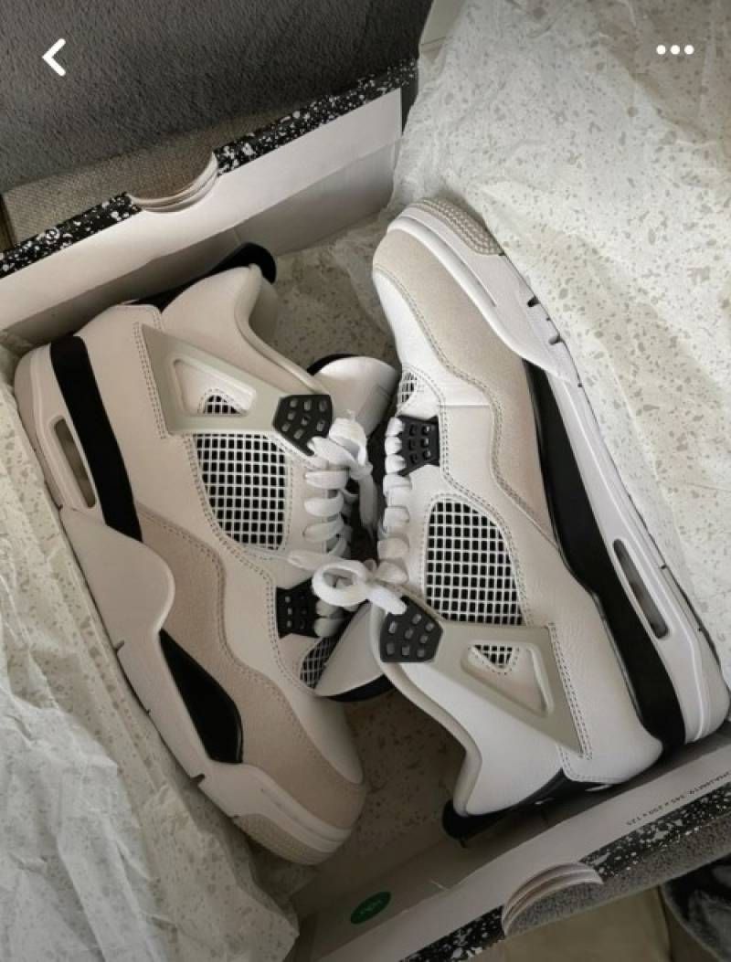 Air Jordan Retro 4 Military Black For Mens Semi UA