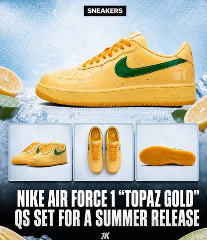 NIK AIRFORCE 1 LOW PATENT TOPAZ GOLD N LASER LIGHT ORANGE