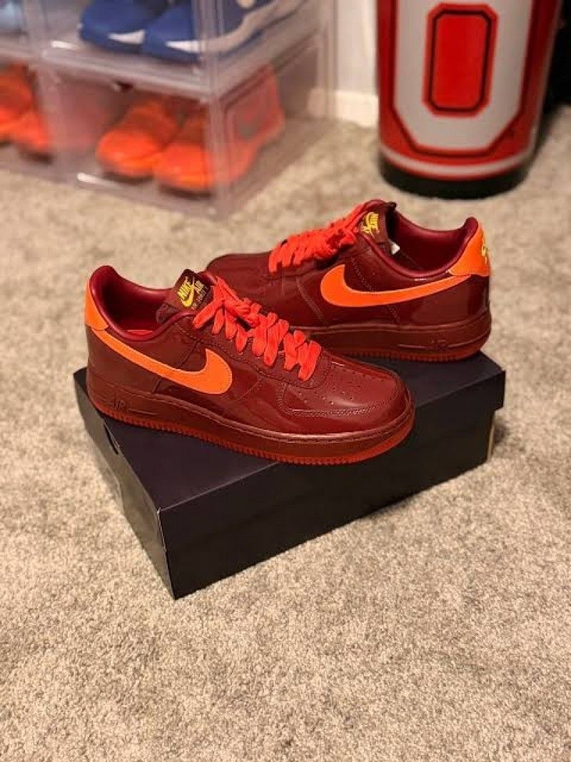 NIK AIRFORCE 1 LOW PATENT DARK TEAM RED