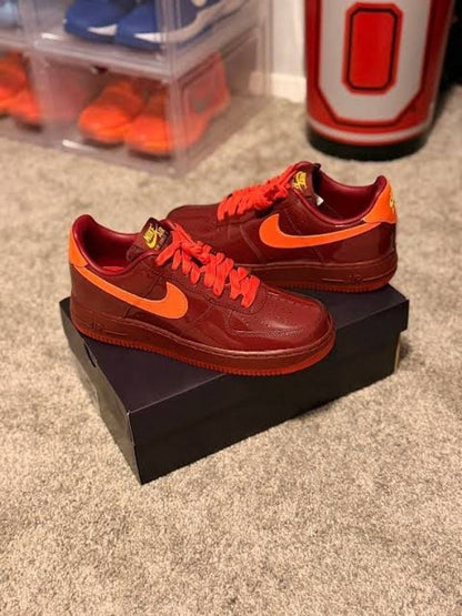 NIK AIRFORCE 1 LOW PATENT DARK TEAM RED