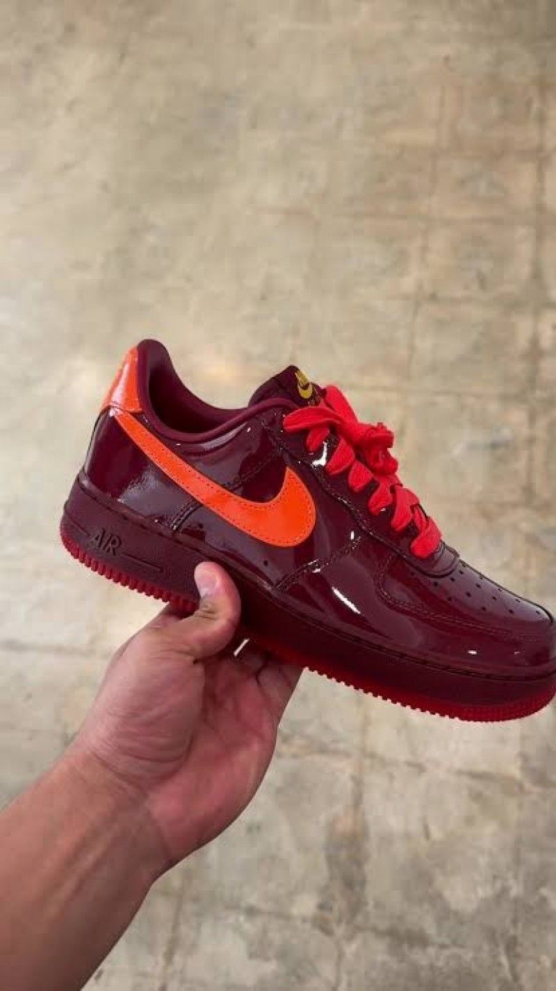 NIK AIRFORCE 1 LOW PATENT DARK TEAM RED