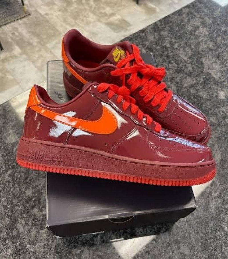 NIK AIRFORCE 1 LOW PATENT DARK TEAM RED
