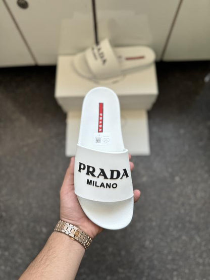 Praada Logo embossed white