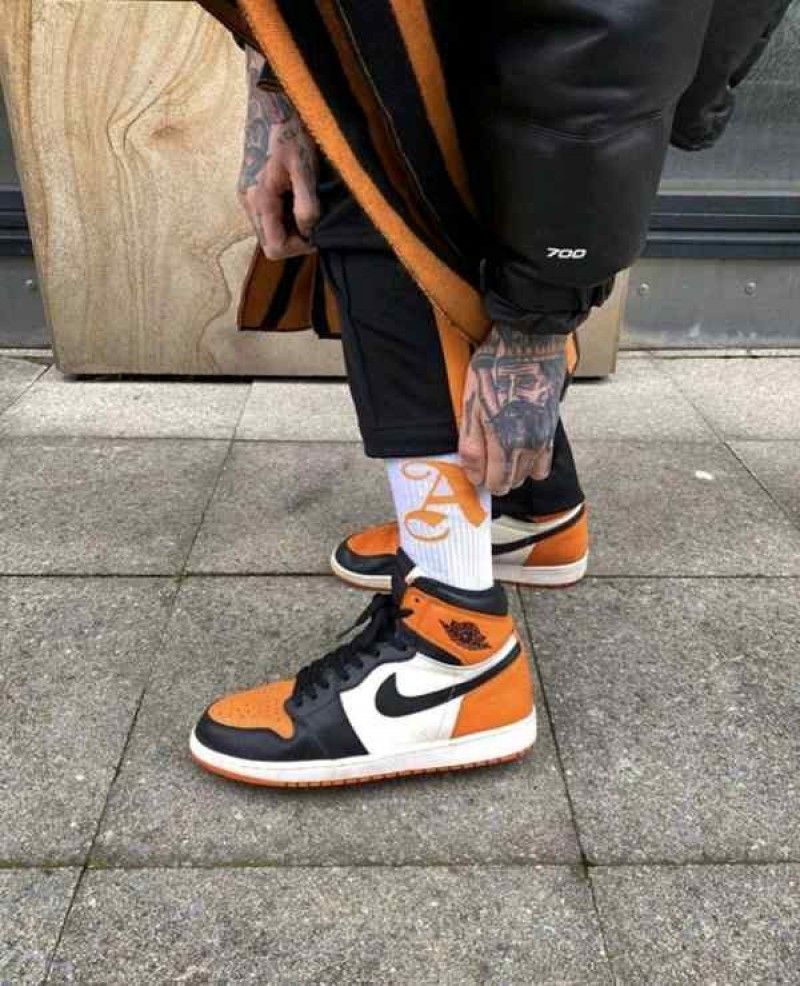 Nik air jordan retro 1 high shattered backboard orange semi ua with original box
