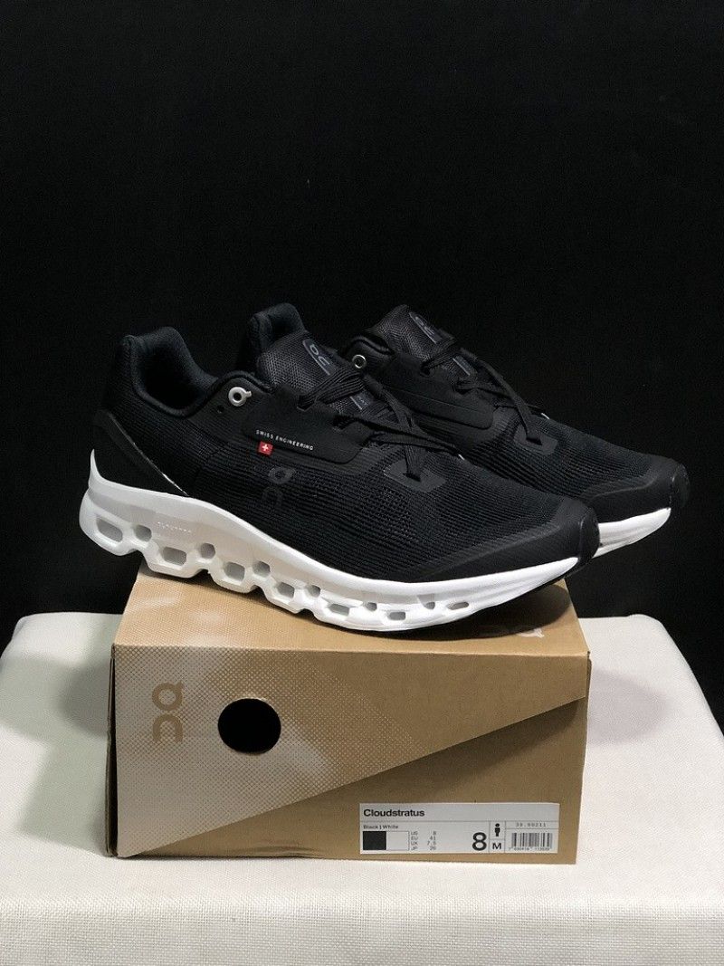 ON RUNNING CLOUDSTRATUS 2 0 BLACK WHITE sale