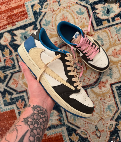 Nik air Jordan 1 Low Fragment X Travis Scott Without Plastic Packing Semi UA