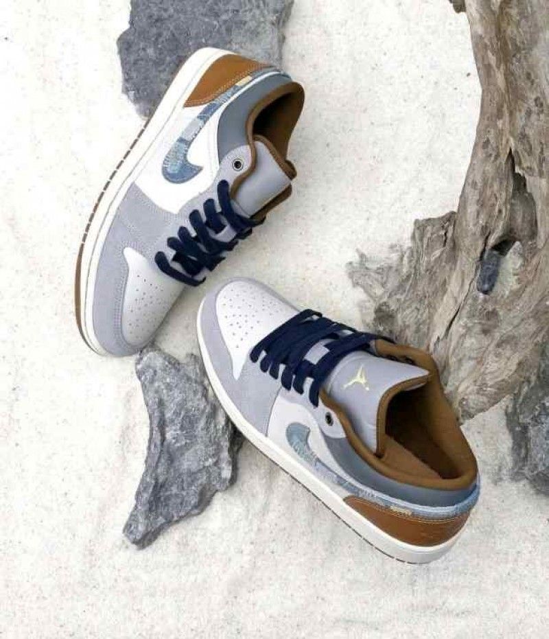 Air Jordan 1 Low SE Phantom Repaired Denim Swoosh