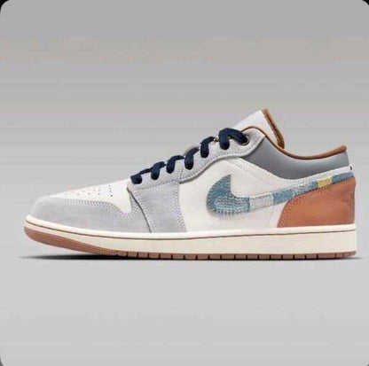 Air Jordan 1 Low SE Phantom Repaired Denim Swoosh