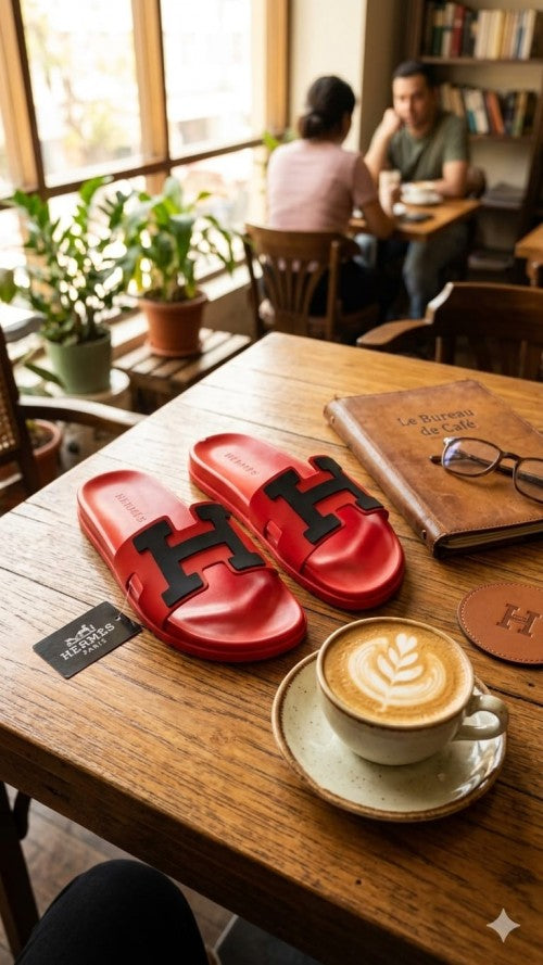 HERME S PARIS LOGO SLIDES RED
