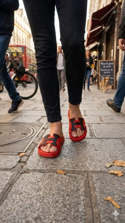 HERME S PARIS LOGO SLIDES RED