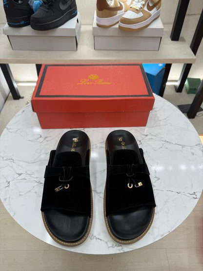 Loro piana Summer charms black slide