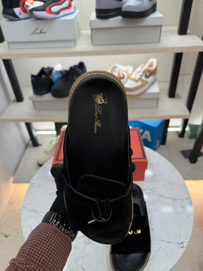 Loro piana Summer charms black slide