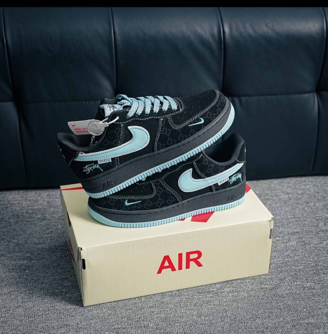 NIKKE AIRFORCE 1 X GUCHI GG BLACK BLUE