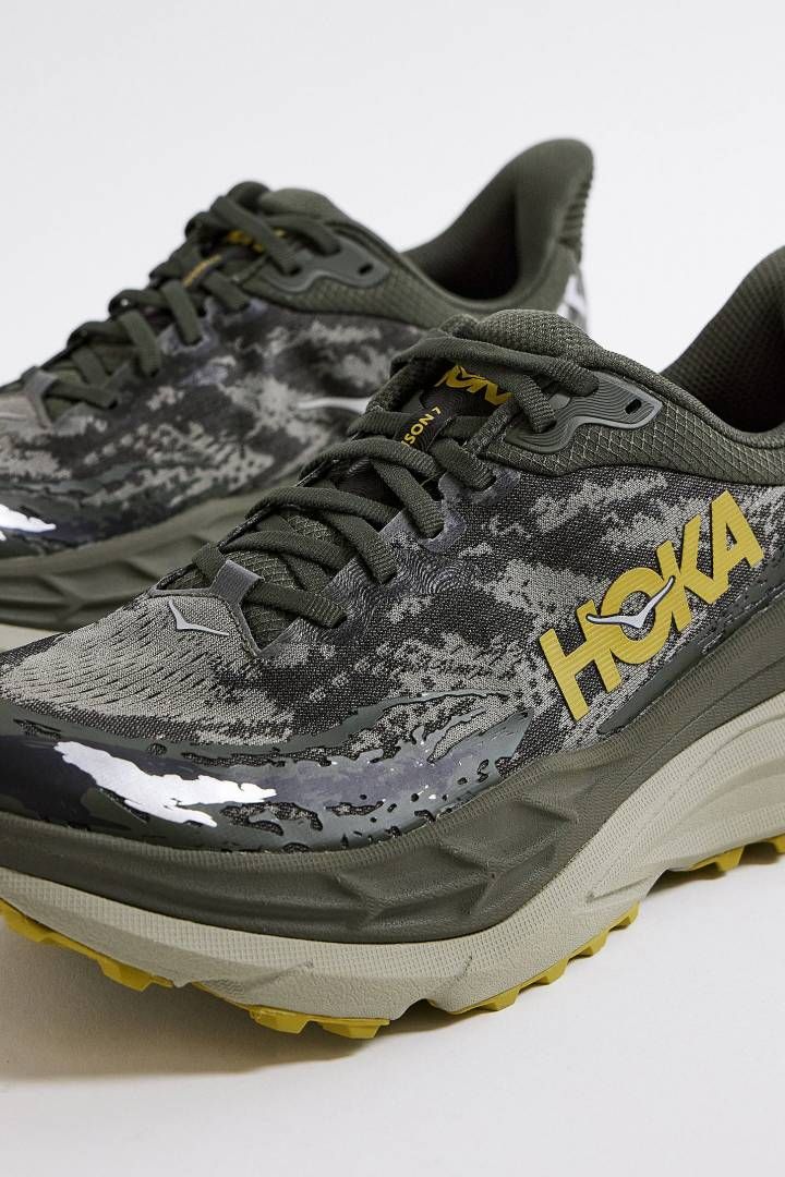 HOKA Stinson 7 in the Olive HazeForest Cover