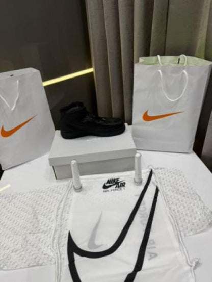 Nik_e Airforce 1Mid First Leather UA With Bag Keychain bottle lace