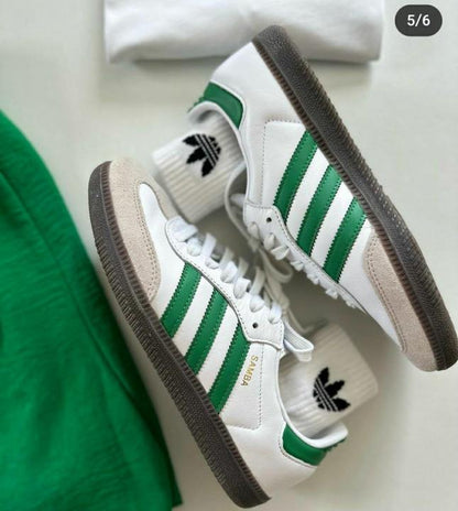 Adida.s Samba White Green Men Leather Quality Fix