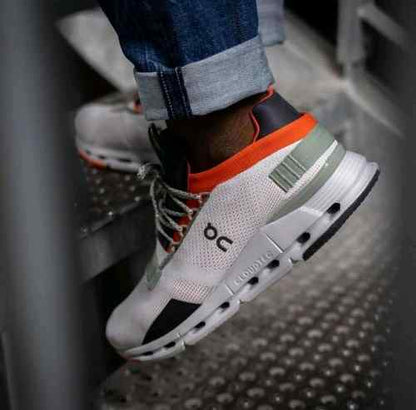 On Cloudnova Silver Orange Cloudtec Athletic