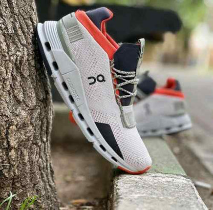 On Cloudnova Silver Orange Cloudtec Athletic