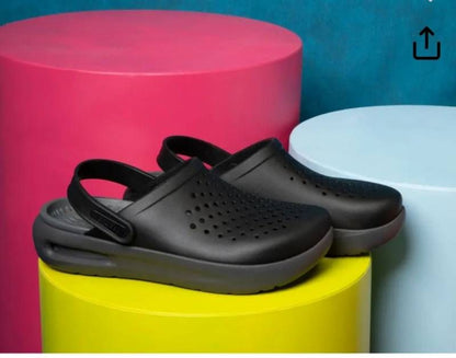 CROCCS INMOTION CLOGS SANDAL BLACK GREY