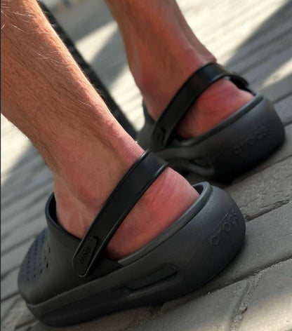 CROCCS INMOTION CLOGS SANDAL BLACK GREY