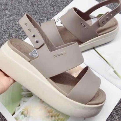 wmn s Crocccss brooklyn slingback low wedge sandals for her