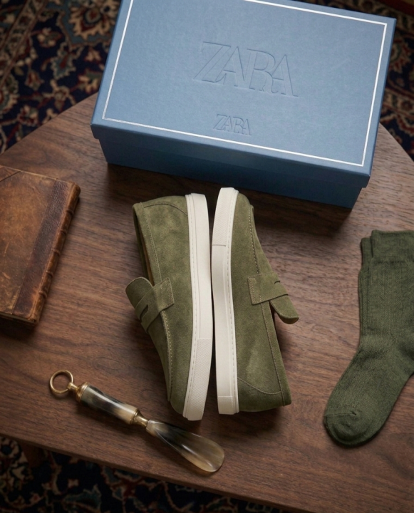 ZAR.A GREEN SUEDE LOAFER 400