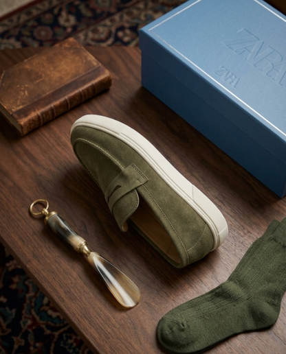 ZAR.A GREEN SUEDE LOAFER 400