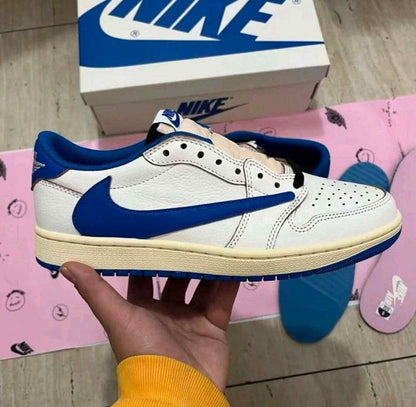 Nikkee Air Jordan Retro 1 X Travis Scott Fragment Heat of White Semi Ua