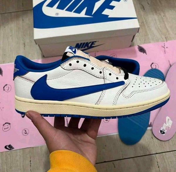 Nikkee Air Jordan Retro 1 X Travis Scott Fragment Heat of White Semi Ua