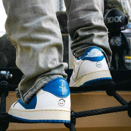 Nikkee Air Jordan Retro 1 X Travis Scott Fragment Heat of White Semi Ua
