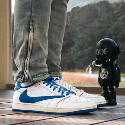 Nikkee Air Jordan Retro 1 X Travis Scott Fragment Heat of White Semi Ua