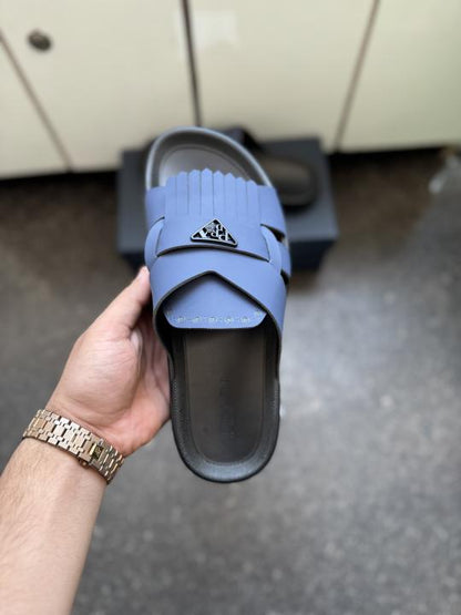 Praada Luxury Blue Men Slip on