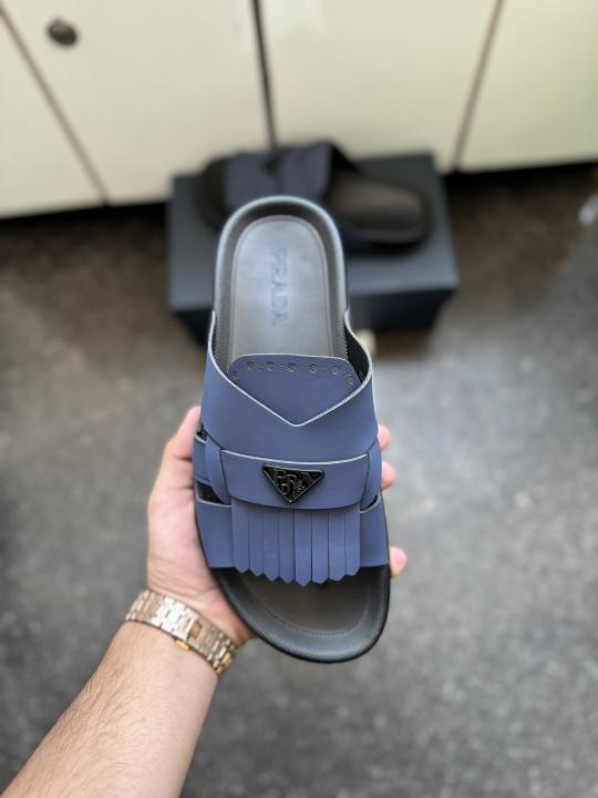 Praada Luxury Blue Men Slip on