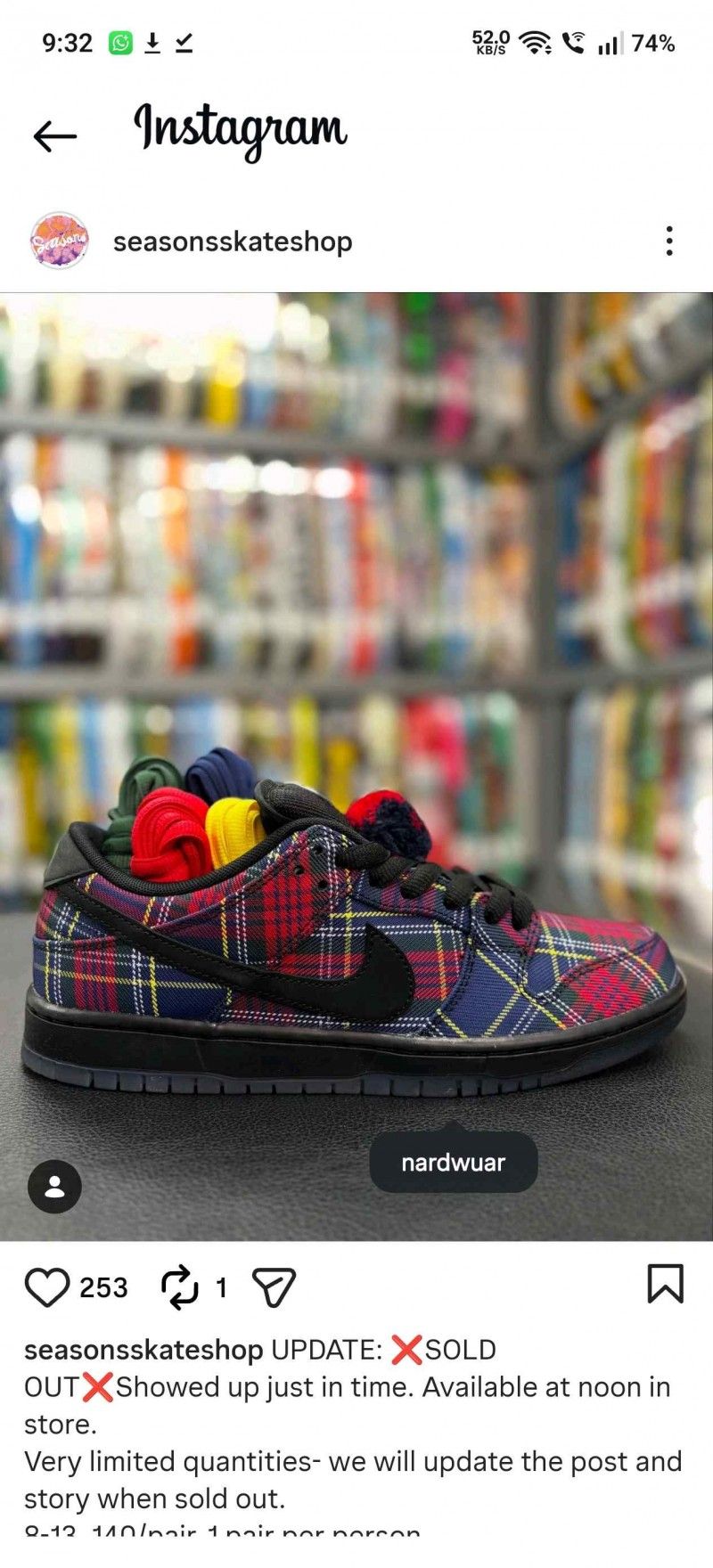 Nardwuar x Dunk Low SB Tam O Shanter Hat