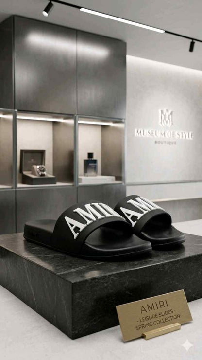 AMIRRI EMBOSSED BLACK FLIP FLOP