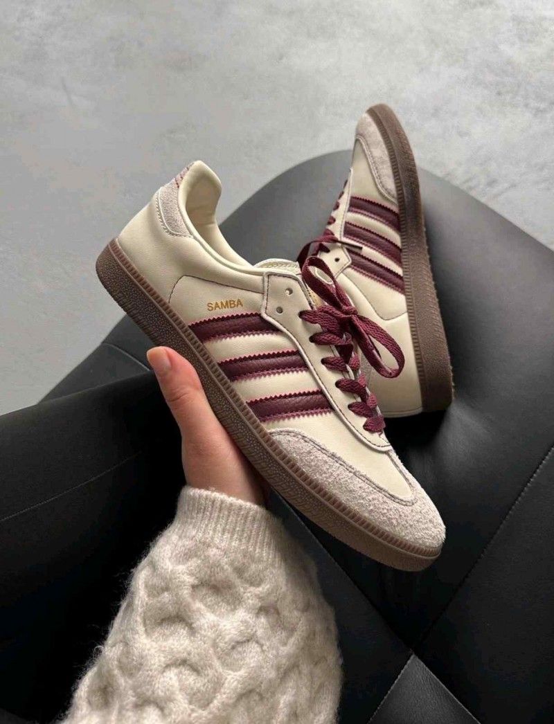 Addidas Samba OG Wonder White Maroon women