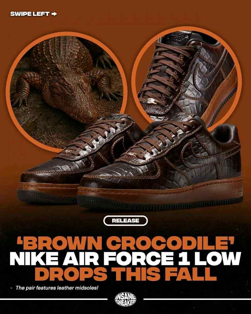 Nikkee Airforce 1 Low Fauna Brown Croc
