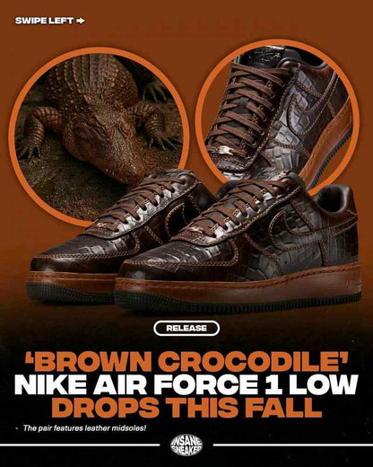 Nikkee Airforce 1 Low Fauna Brown Croc