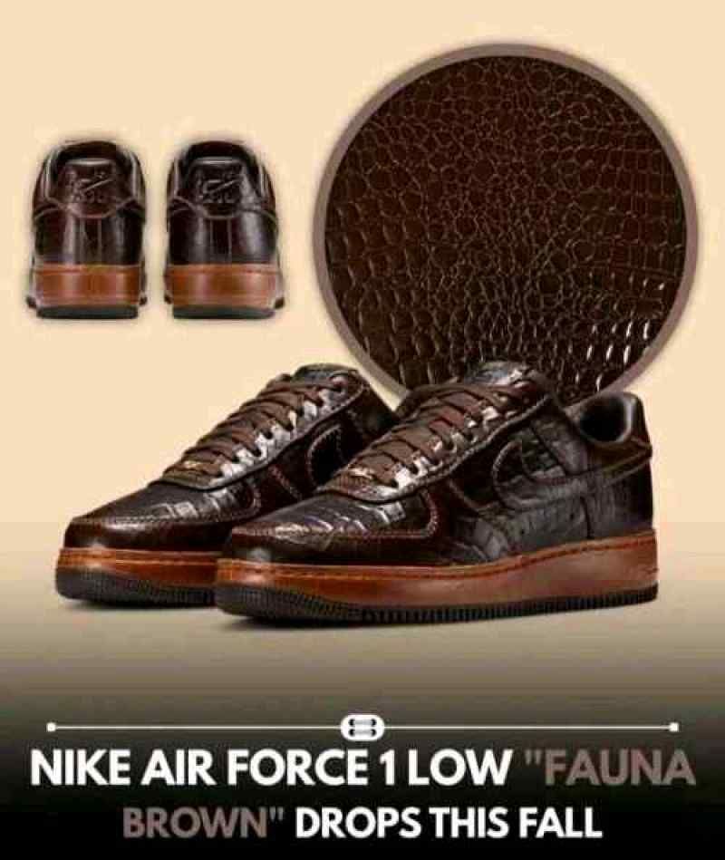 Nikkee Airforce 1 Low Fauna Brown Croc