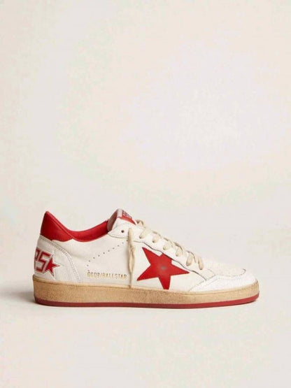 Golden Goose Ball-Star Low White Red