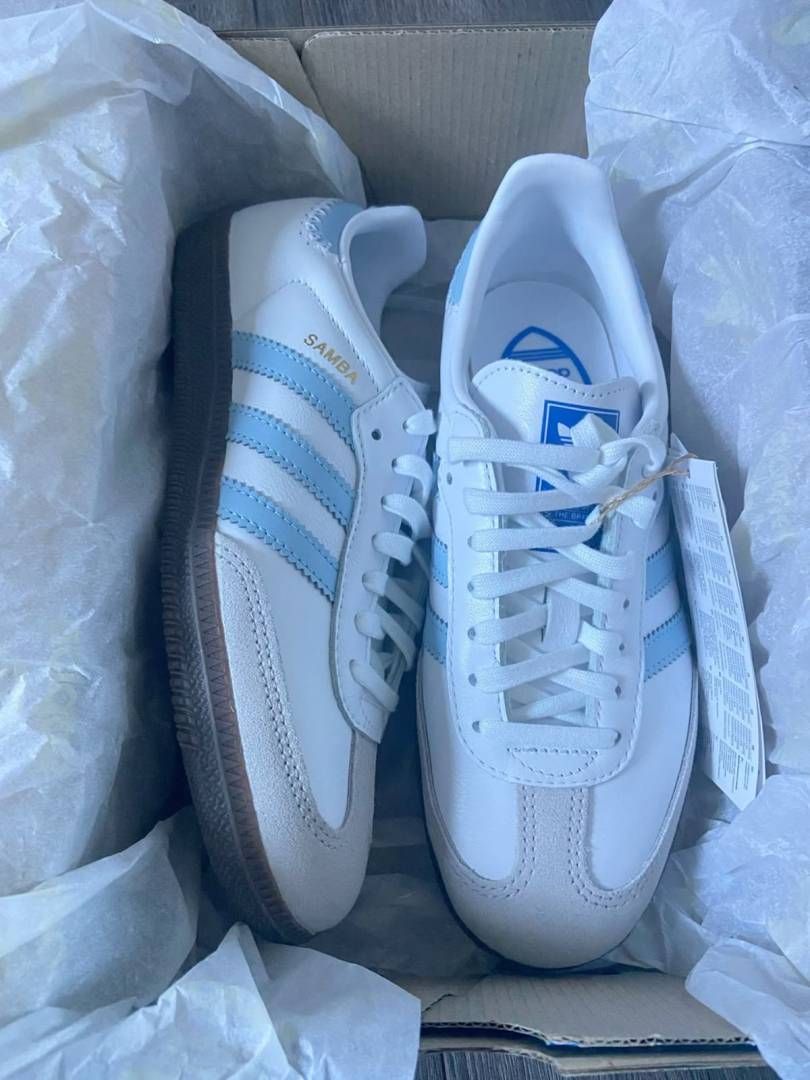 Adiddasamba Sky Blue Women Leather Quality