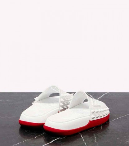 CHRISTIAN .... LOUBOUTIN take it easy slides white