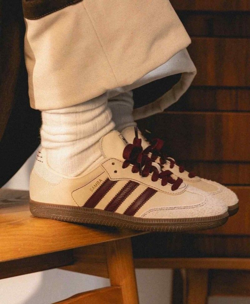 Addidas Samba OG Wonder White Maroon