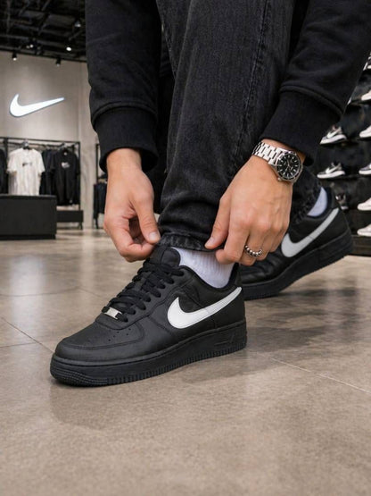 Nikke Airforce 1 low Black white Swoosh Fix