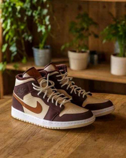 Jordan Retro 1 Mid Brown Basalt Oatmeal Mocha