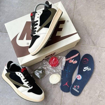 Air Jordan Retro 1 X Travis Scott Olive Green Semi ua