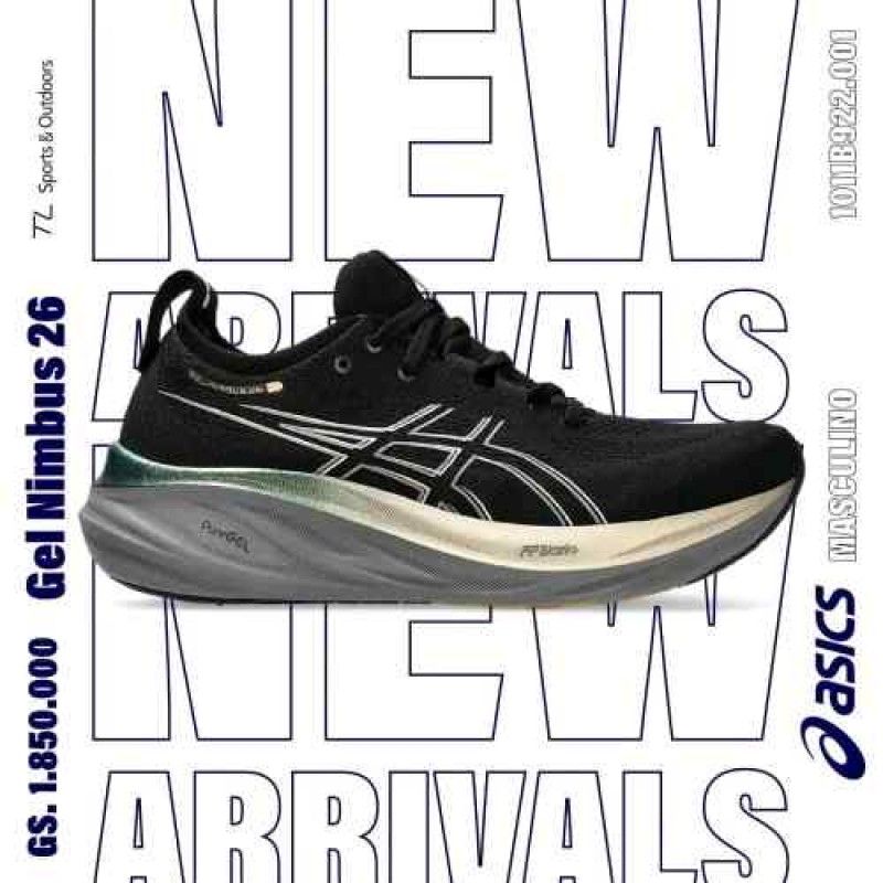 Asiccss Gel-Nimbus 26 Platinum Black Champagne