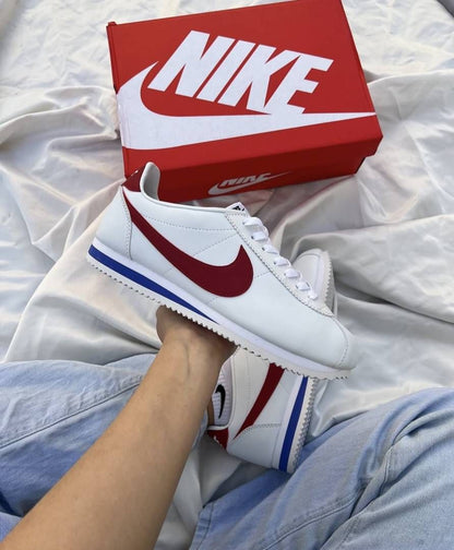 NIKKE CORTEZ LEATHER FOREST GUMP WHITE RED