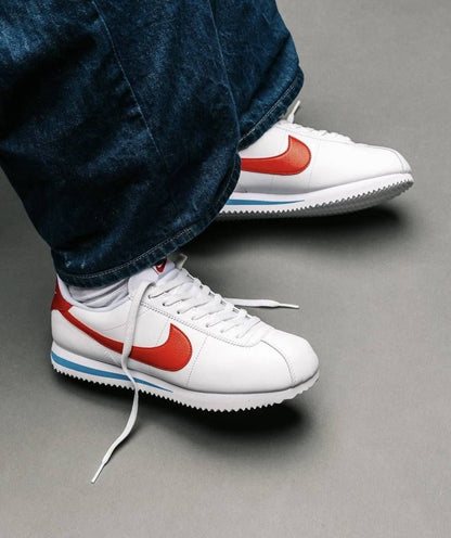 NIKKE CORTEZ LEATHER FOREST GUMP WHITE RED